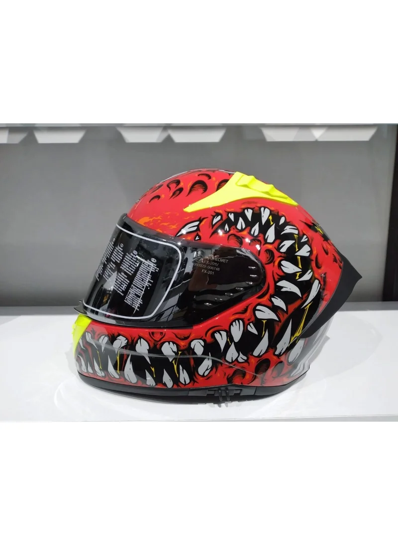 MTS Helmet Pro 801 Demon with Sunglasses Red/yellow