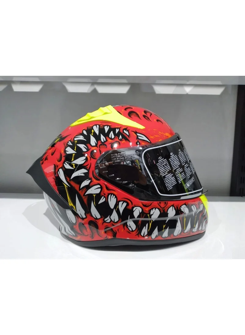 MTS Helmet Pro 801 Demon with Sunglasses Red/yellow