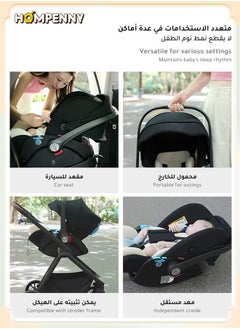 Hompenny 3-in-1 Infant Car Seat Carrier – Lightweight & Portable, 165° Flat Recline, ECE Certified Safety Seat for 0–15 Months, Compatible with Stroller Frame  - Image 3
