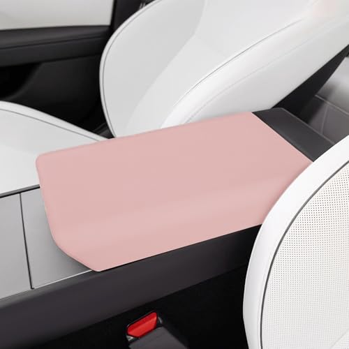 frani Center Console Armrest Cover Designed for Tesla Model 3 Highland 20242026 and Model Y Juniper 2026 RefreshNonSlip Designed with EZ Snap On InstallPink