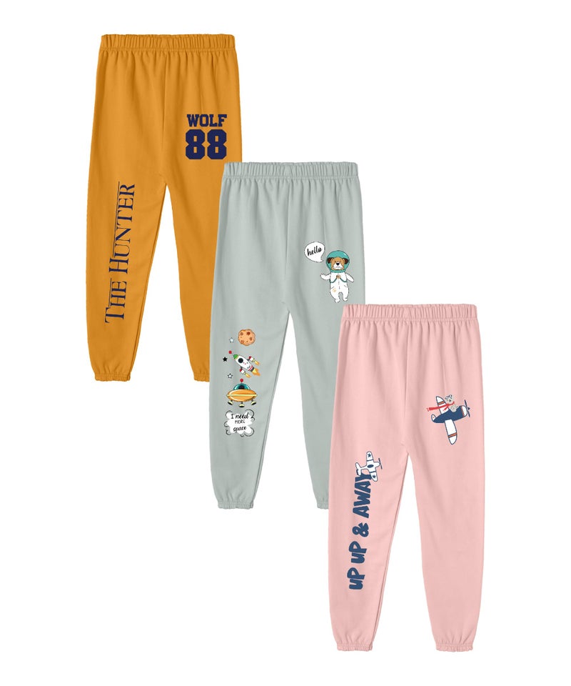 SHODOX® Cotton Blend Regular fit Printed Multicolor Track Pants for Boys (Pack of 3) - Image 1