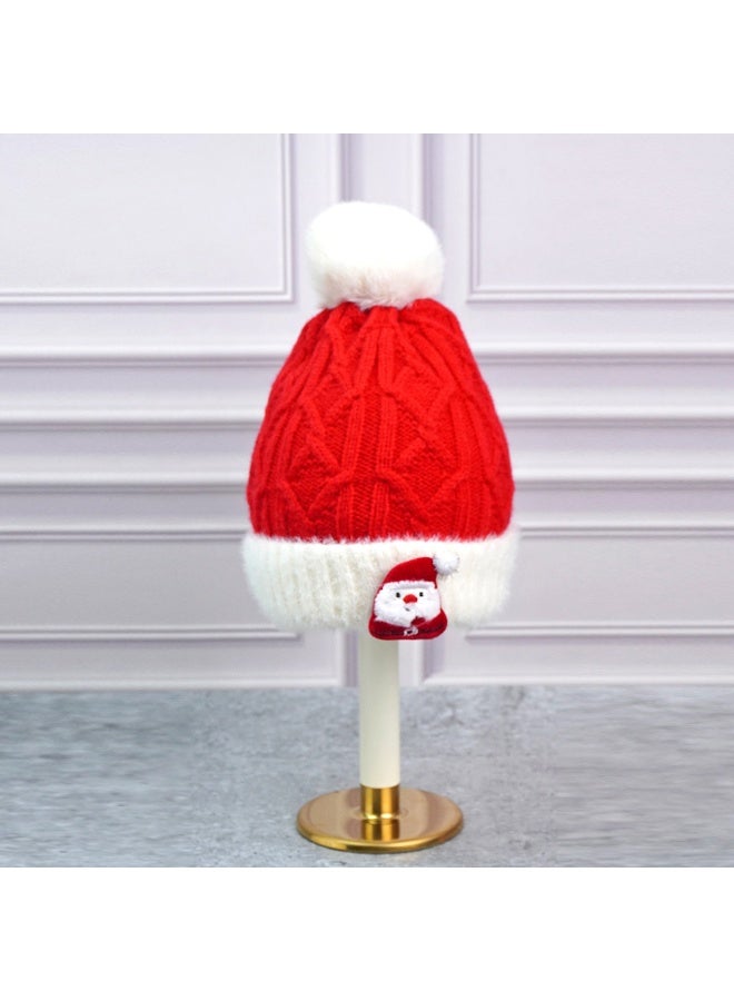 LITTLE SURPRISE BOX 2Pcs White Santa Christmas Themed Winter Cap Beanie With Matching Long Style Neck Muffler For Kids - Image 3