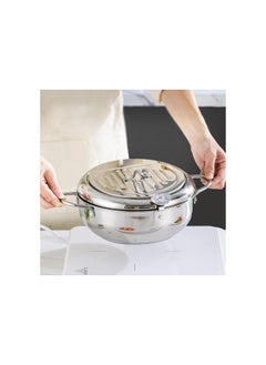 Generic Japanese Deep Fryer Pot - 2.2L/3.4L/4.2L, Japanese Deep Fryer 304 Stainless Steel Frying Pot with Thermometer Gauge and Oil Drip Drainer Rack (Silver,3.4L)  - Image 2