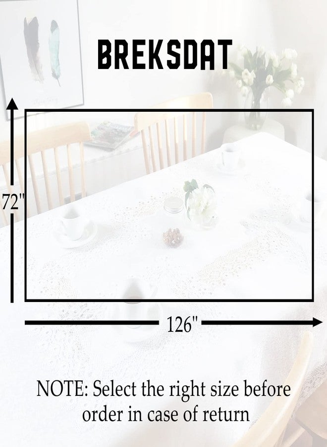BrekSdat Tablecloths for Rectangle Tables Lace Elegant Decor for Dinning Home Holiday Party Kitchen Easter Christmas Wedding Farmhouse Outdoor Washable Table Linen (H17879-white-1, 72 * 126) - Image 5