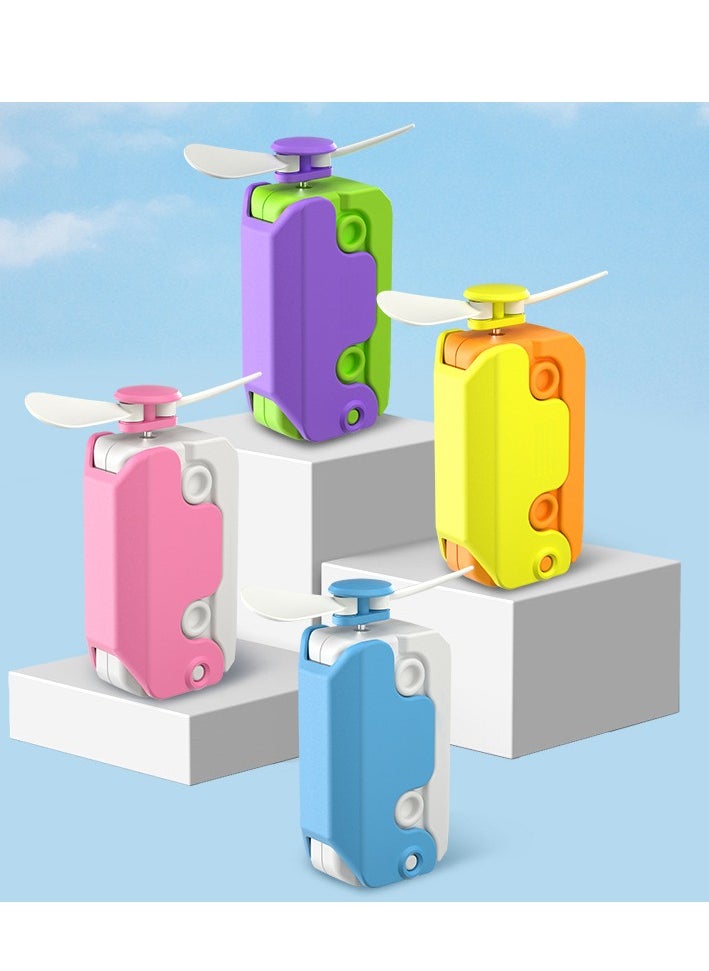 OUYoo 2 in1 Portable Mini Handheld Fan Fidget Toy, USB Rechargeable Cute Fans And Fidget Toy, Cool Radish Knife Small Fan for Outdoor Office  - Image 3