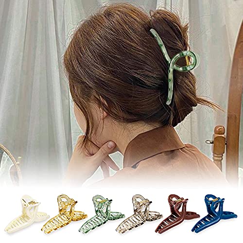 HOMEMATES 6 Pcs Korean Stylish Large Hair Claw Clip For Thick Long Hair Clutches Strong Hold Hair Accessories for Women And Girls Multicolor - Image 5