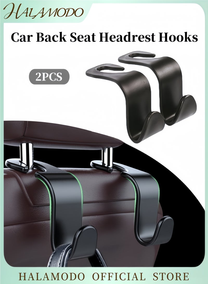 HALAMODO 2PCS Car Back Seat Headrest Hooks Multipurpose Durable Hangers Universal Car Organizers Car Interior Storage Organizer for Coats & Umbrellas & Grocery & Backpacks & Bags - Image 1