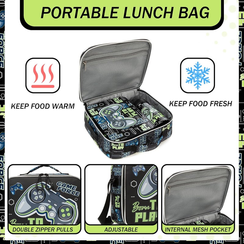 Oruiji Kids Bento Lunch Box with Insulated Lunch Bag,Stainless Steel Insulated Water Bottle,Ice Pack Set Toddler Lunch Box for Daycare Boys Back to School Season Supplies - Image 3