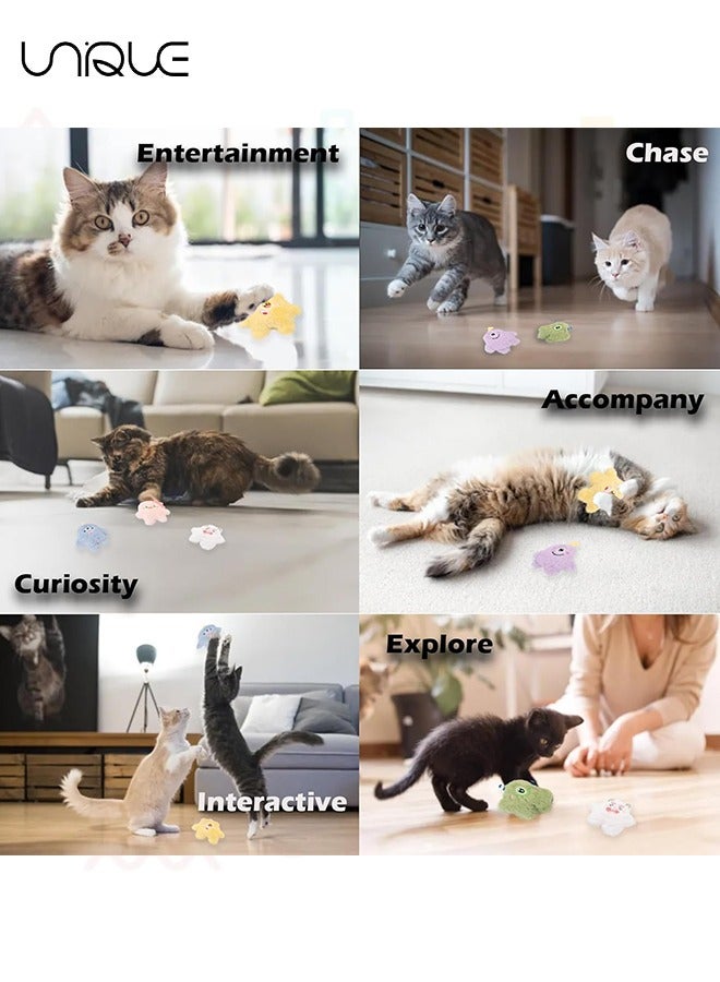 Unique Cat Catnip Toys, 6 Pcs Cat Chew Toy，Soft&Cute Plush Cat Toys for Indoor Cats to Playing Chewing Teeth Cleaning Cat Interactive Toys，Cute Little Monster - Image 5