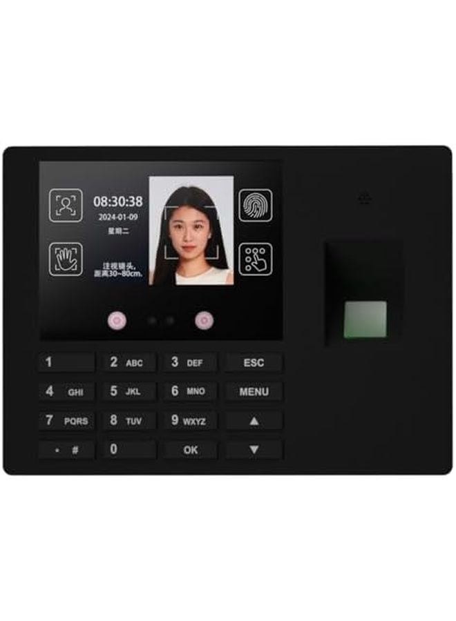 Fingerprint Attendance Machine 2 8in Color LCD Screen Password Biometrics Time Clock Us Plug - Image 1
