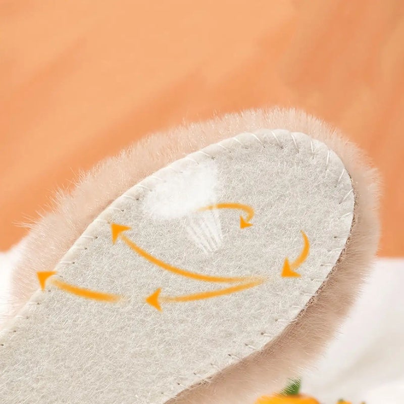 Brown Ultra Warm Insulated Insoles 2 Pairs Super Soft Plush Anti Cold For Winter Boots - Image 4