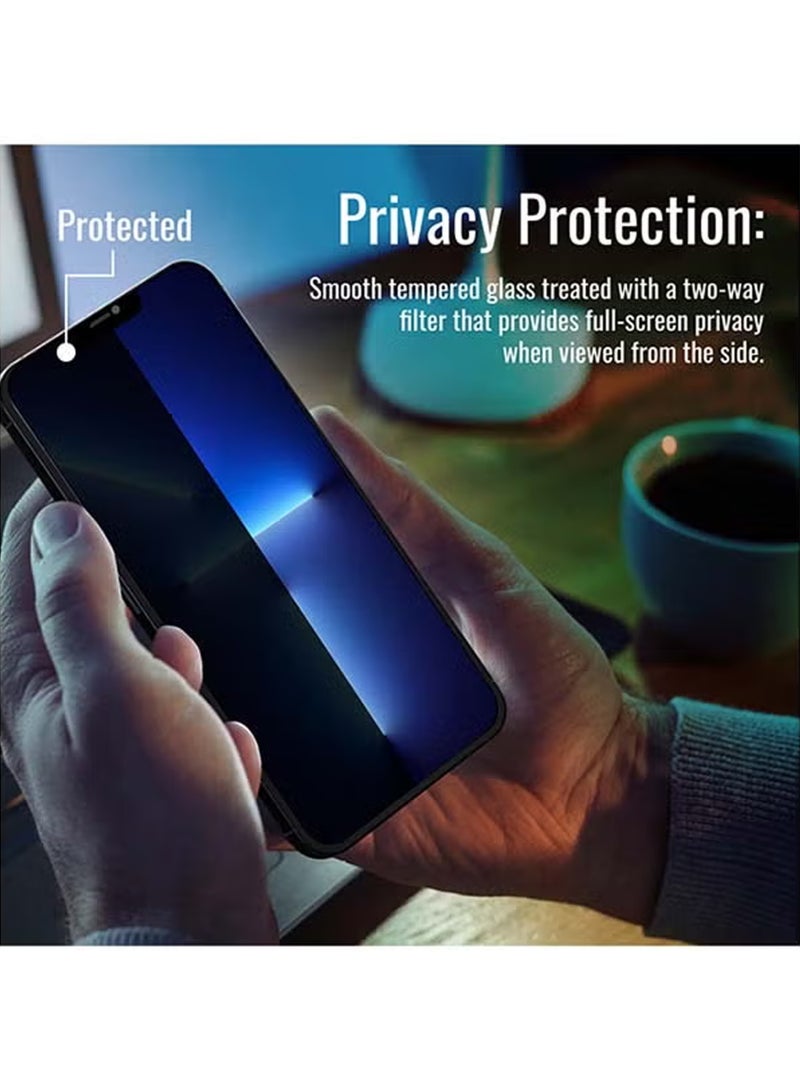 واقي شاشة Apple iPhone 17 للخصوصية بتغطية كاملة لهاتف iPhone 17، حافة سوداء من الزجاج المقوى المضاد للتجسس مع أداة تركيب سهلة، مناسب للجراب - Image 3