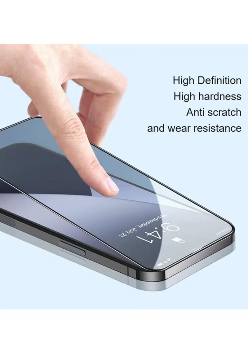 واقي شاشة Apple iPhone 17 للخصوصية بتغطية كاملة لهاتف iPhone 17، حافة سوداء من الزجاج المقوى المضاد للتجسس مع أداة تركيب سهلة، مناسب للجراب - Image 2