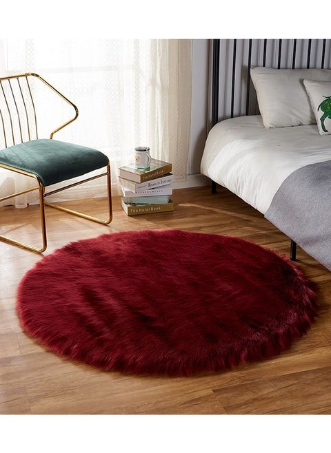 Super Soft Rabbit Fur Round Living Room Carpet With Anti Slip Bottom (Size 80CM)
