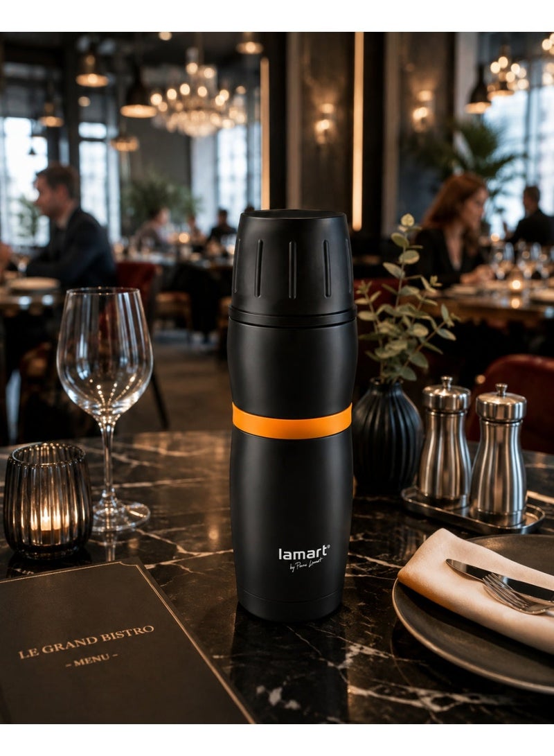 Lamart Vacuum Flask High Quality Stainless Steel Black/Orange - Image 4