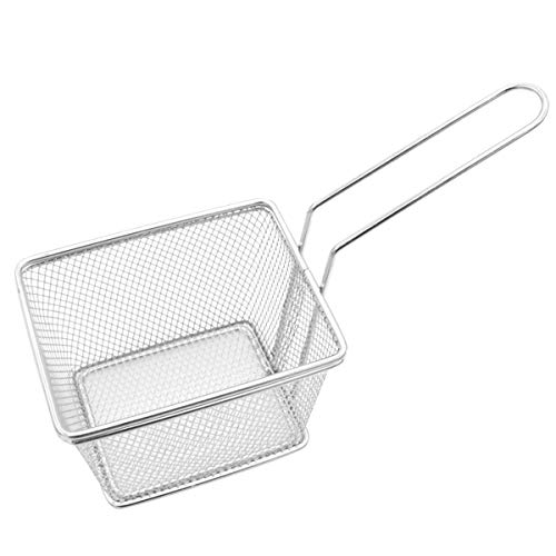 Kelexx Stainless Steel Mesh French Chip Frying Serving Food Presentation Strainer Net Potato Chips/French Fries Cooking Tool Deep Fry Basket (Mesh Fry Basket) - Image 1