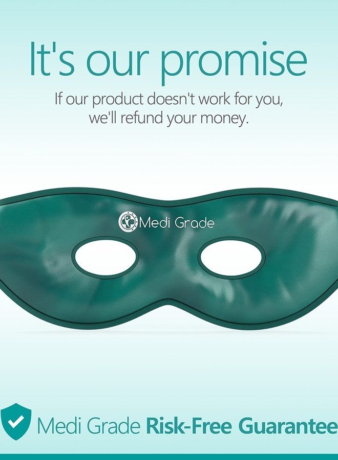 Medi Grade Cooling Eye Mask - Reusable Gel Eye Mask with 2 x Cooling Eye Pads and Cooling Storage Bag - Reversible Eye Mask with Adjustable Straps - Image 4