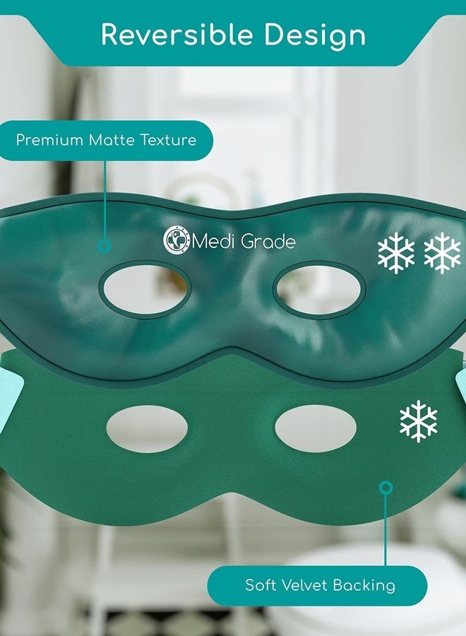 Medi Grade Cooling Eye Mask - Reusable Gel Eye Mask with 2 x Cooling Eye Pads and Cooling Storage Bag - Reversible Eye Mask with Adjustable Straps - Image 5