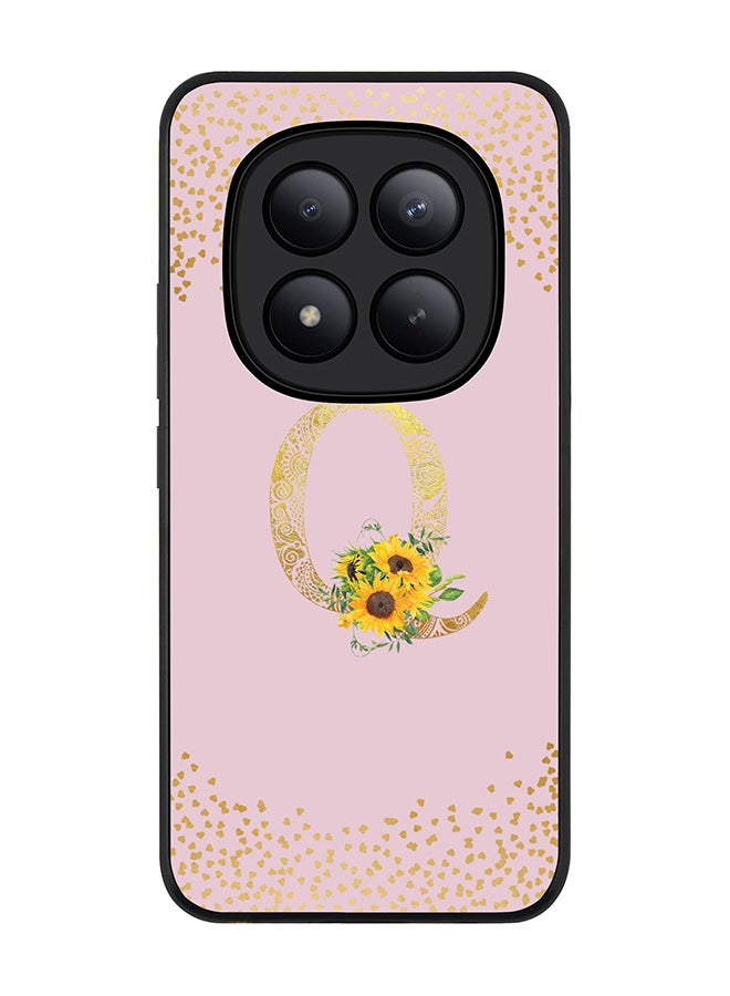 For Xiaomi Redmi Note 15 Pro+ / Poco M8 Pro Case,Slim fit Camera Protection, Shockproof Thin Phone cover  - Custom Floral Monogram - Q  (Pink )