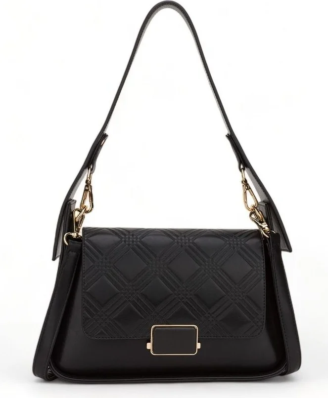 Bilik Deri Bilik Leather Black Women's Shoulder Bag Riv 122-BS