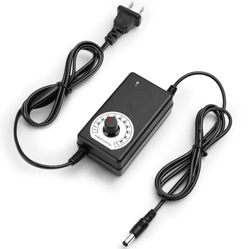 Facmogu 3V-12V 5A 60W Adjustable Power Supply with LED Display, Variable DC 3V 5V 6V 9V 12V Universal AC/DC Adapter, 100V-240V AC to DC 3-12V Switching Power Converter Multi-Voltage Regulated Adaptor - Image 1