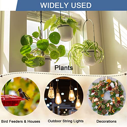 ADIIL 12 PCS Q Hanger Hooks with Safety Buckle, Windproof Screw Hooks for Hanging Outdoor String Lights, Plants, Christmas Patio Lights, 2.2 Inches, White - Image 4