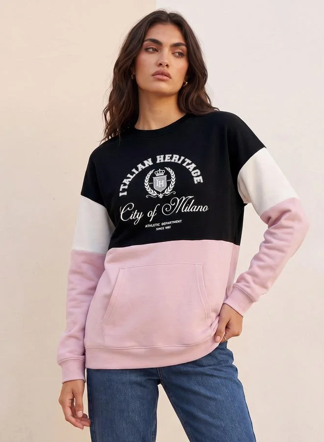 Splash FAV Sweatshirt with Typography Print