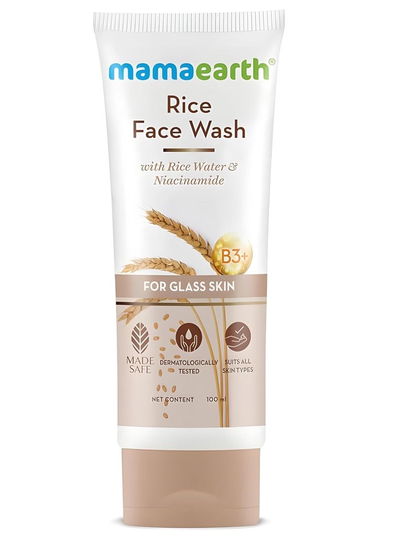 Mamaearth Rice Face Wash With Rice Water and Niacinamide For Glass Skin - 100 Ml