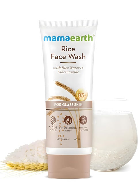 Mamaearth Rice Face Wash With Rice Water and Niacinamide For Glass Skin - 100 Ml
