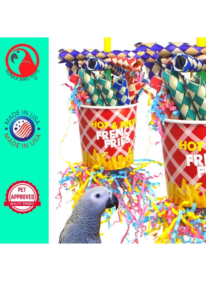 Bonka Bird Toys Bonka Bird Toys 2306 French Fries Small Medium Bird Toy Foraging Bamboo Trap Cup Paper Shred Cockatiels Parakeets Conures and Other Similar Sized Birds - Image 5