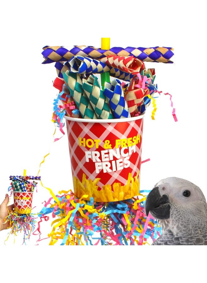 Bonka Bird Toys Bonka Bird Toys 2306 French Fries Small Medium Bird Toy Foraging Bamboo Trap Cup Paper Shred Cockatiels Parakeets Conures and Other Similar Sized Birds - Image 1