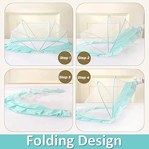 Radiant Foldable Baby Mosquito Net, Bottomless Net for Baby, for Safe & Easy Use | Ensures Your Baby's Safe Sleep - Upto 2Years (Pack of 1) (Ocean Green) - Image 3