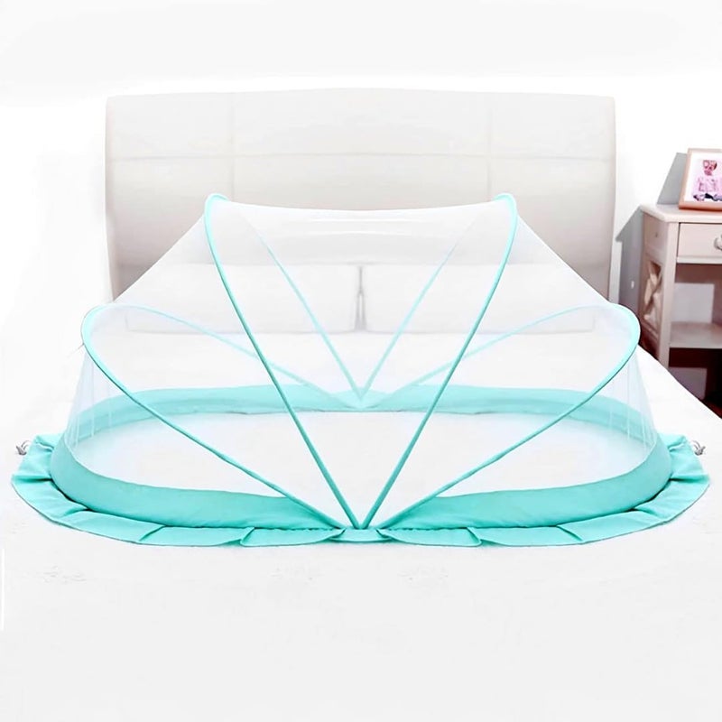 Radiant Foldable Baby Mosquito Net, Bottomless Net for Baby, for Safe & Easy Use | Ensures Your Baby's Safe Sleep - Upto 2Years (Pack of 1) (Ocean Green) - Image 1
