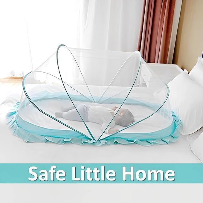 Radiant Foldable Baby Mosquito Net, Bottomless Net for Baby, for Safe & Easy Use | Ensures Your Baby's Safe Sleep - Upto 2Years (Pack of 1) (Ocean Green) - Image 4