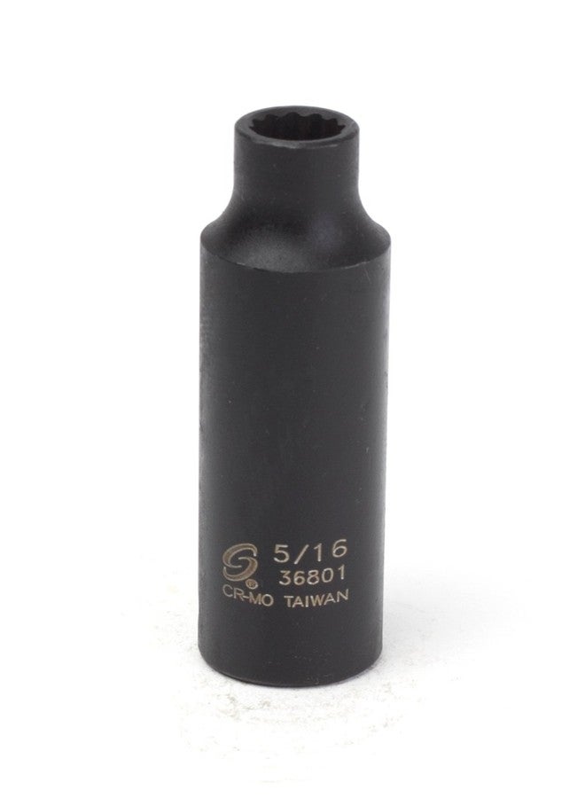 Sunex Tools مقبس سنكس 36801 ذو تأثير عميق بقطر 3/8 بوصة و12 نقطة وقطر 5/16 بوصة - Image 1