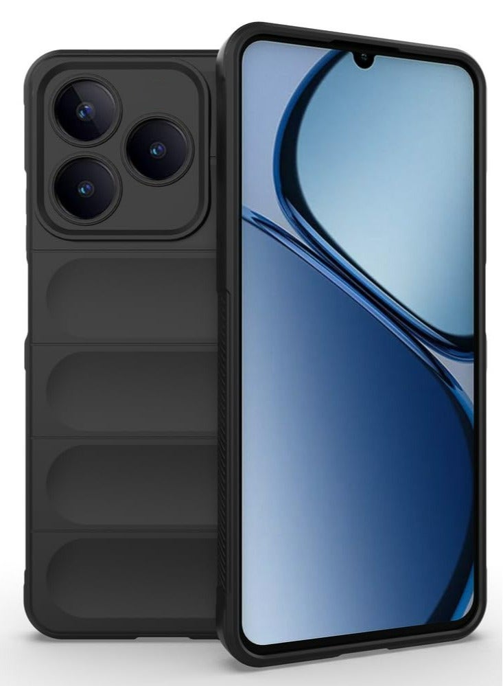 RealME C63 4G الهاتف المحمول شل ، الثقيلة نمط الشريط 3D ، لمسة ناعمة ، سيليكون حماية كاملة ، ومكافحة الاهتزاز ، ومناسبة ل RealME C63-4G الأسود الهاتف المحمول شل - Image 1