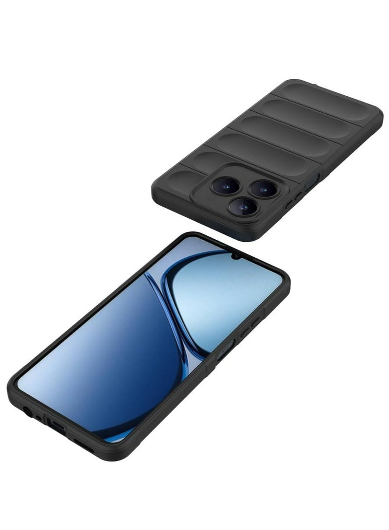 RealME C63 4G الهاتف المحمول شل ، الثقيلة نمط الشريط 3D ، لمسة ناعمة ، سيليكون حماية كاملة ، ومكافحة الاهتزاز ، ومناسبة ل RealME C63-4G الأسود الهاتف المحمول شل - Image 5