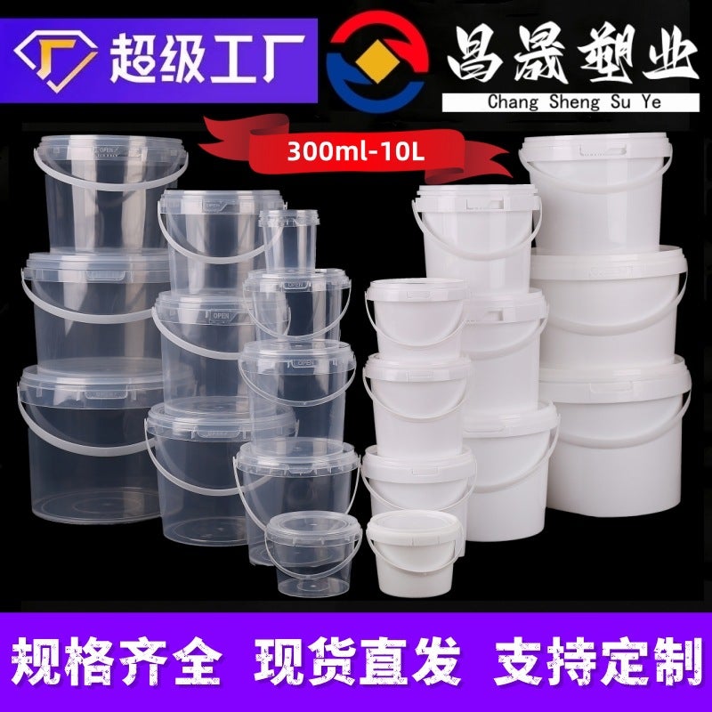 Food Grade Plastic Barrel with Lid – Thickened Transparent Chemical Storage Container - Image 2
