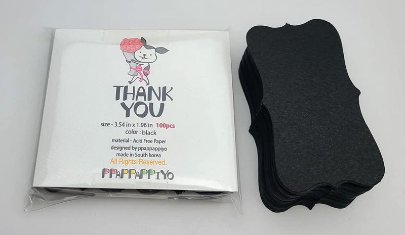 PPAPPAPPIYO 3.5x2 color index cards (100) Paper - Blank (black) - Image 5