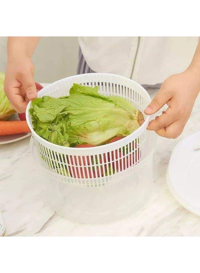 Great Salad Spinner and Vegetable Dryer – Manual Hand Lettuce Spinner Bowl with Colander – Salad Maker for Kitchen Use multicolor - Image 4