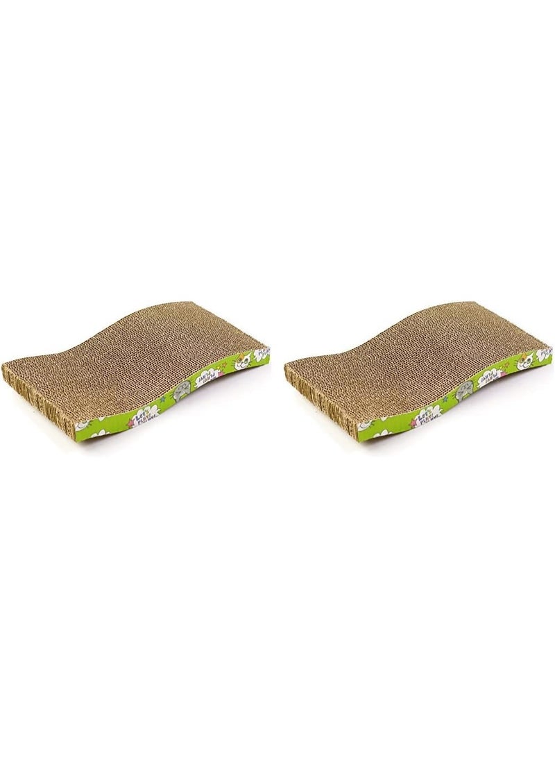SKY-TOUCH Pet Cat Scratch Board Cardboard Cat Scratcher, Cat Scratching Pad Cat Grinding Claw Interactive Ball Scratch Toy (Pack of 2) - Image 1