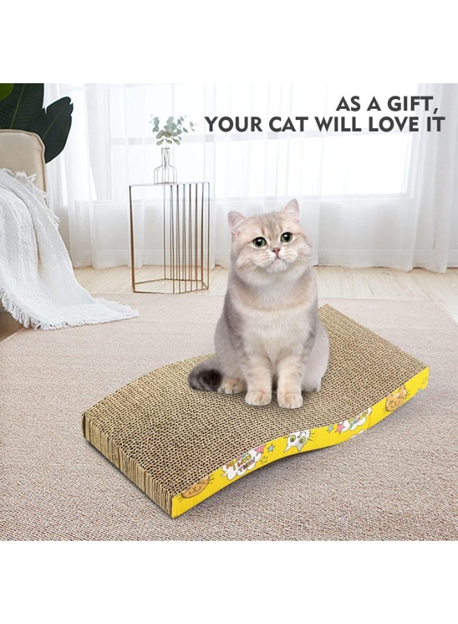 SKY-TOUCH Pet Cat Scratch Board Cardboard Cat Scratcher, Cat Scratching Pad Cat Grinding Claw Interactive Ball Scratch Toy (Pack of 2) - Image 3