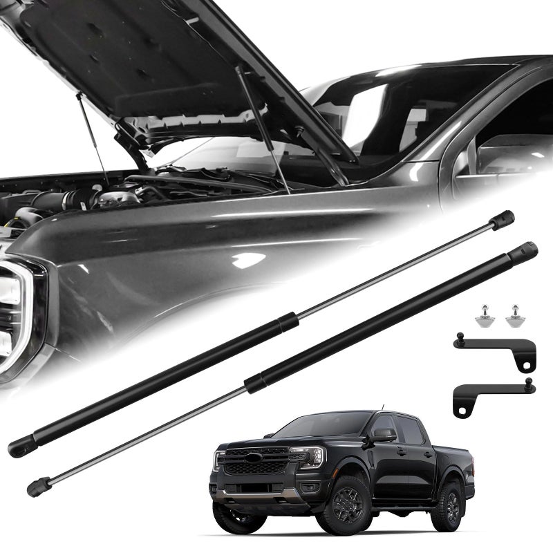 TECHPICCO Hood Struts for Ford Ranger 2024 Hood Lift Support No Drill Front Gas Springs Shocks Compatible with Ford Ranger Accessories 2024 2025