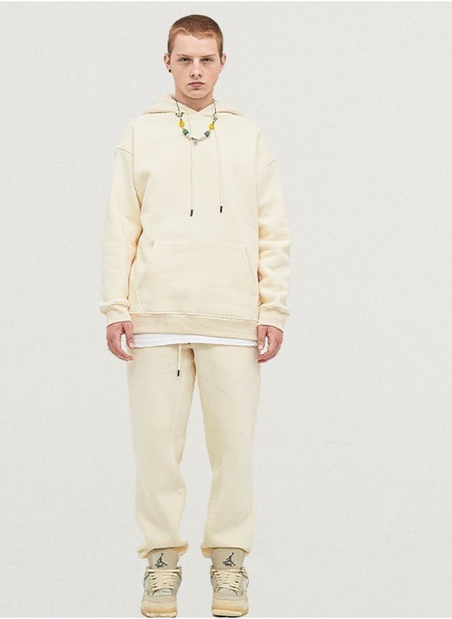 Mei Stylish Unisex Plain Relaxed Fit Pullover Hoodie with Kangaroo Pockets  - Image 5