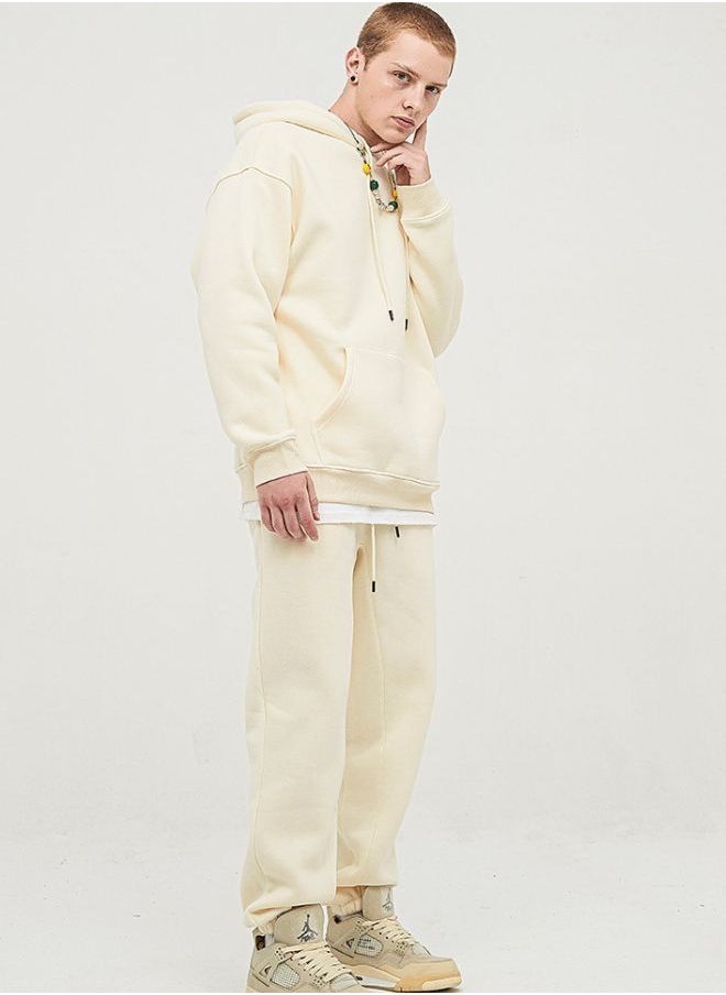 Mei Stylish Unisex Plain Relaxed Fit Pullover Hoodie with Kangaroo Pockets  - Image 4