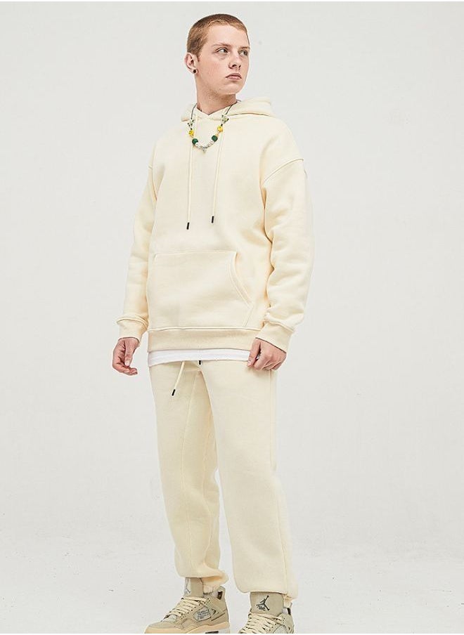 Mei Stylish Unisex Plain Relaxed Fit Pullover Hoodie with Kangaroo Pockets  - Image 3