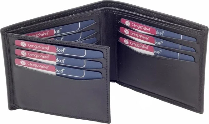 Cengiz Pakel Real Leather Black Men's Wallet S007