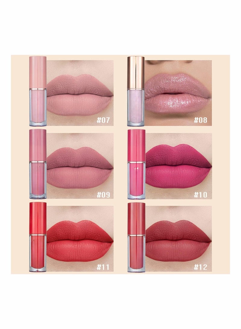 SYOSI 12 Pcs Velvet Matte Liquid Lipstick Set, Waterproof Long Lasting Non-stick Cup Not Fade Nude Lip Gloss Set, Up To 24 Hours, Professional Lip Makeup Gift Kit For Women - Image 5