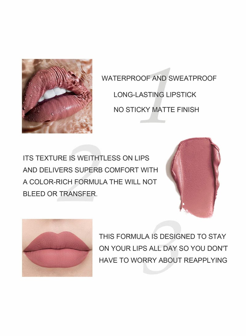 SYOSI 12 Pcs Velvet Matte Liquid Lipstick Set, Waterproof Long Lasting Non-stick Cup Not Fade Nude Lip Gloss Set, Up To 24 Hours, Professional Lip Makeup Gift Kit For Women - Image 3