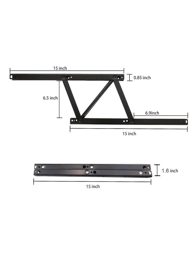 Generic Folding Lift Up Top Coffee Table Hinge, 2 Pair Coffee Table Spring Hinge, Adjustable Table Top Lifting Frame, Spring Standing Desk Frame, for Coffee Table Furniture Accessories  - Image 5